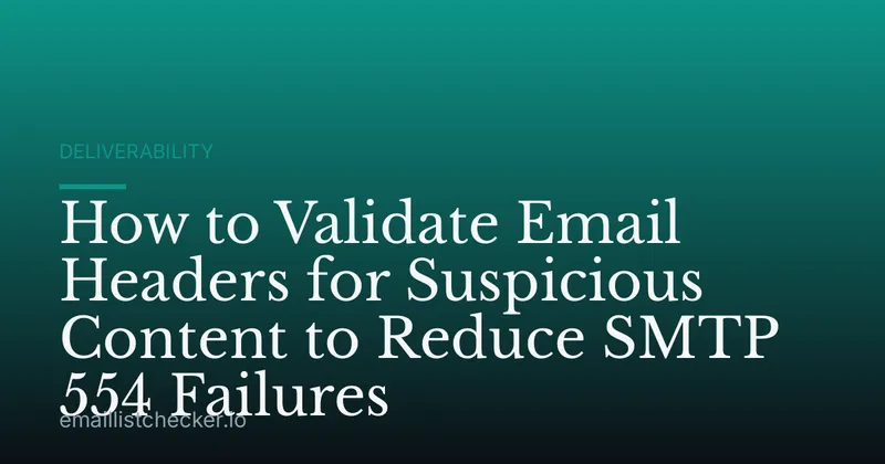 How to Validate Email Headers for Suspicious Content to Reduce SMTP 554 Failures