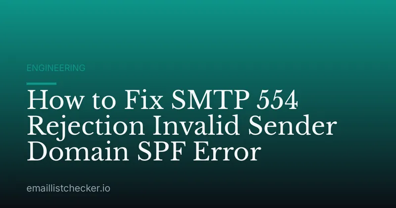 How to Fix SMTP 554 Rejection Invalid Sender Domain SPF Error