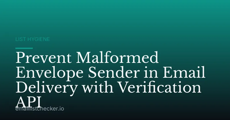 Prevent Malformed Envelope Sender in Email Delivery with Verification API