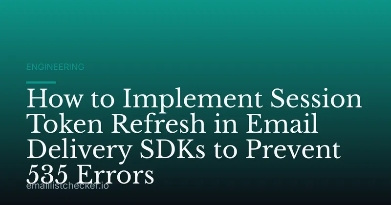 How to Implement Session Token Refresh in Email Delivery SDKs to Prevent 535 Errors