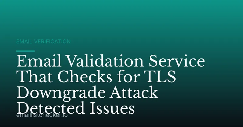 Email Validation Service That Checks for TLS Downgrade Attack Detected Issues