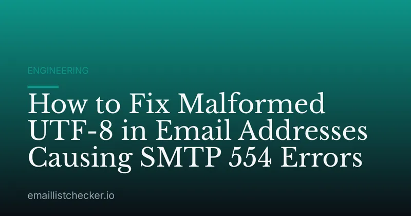 How to Fix Malformed UTF-8 in Email Addresses Causing SMTP 554 Errors