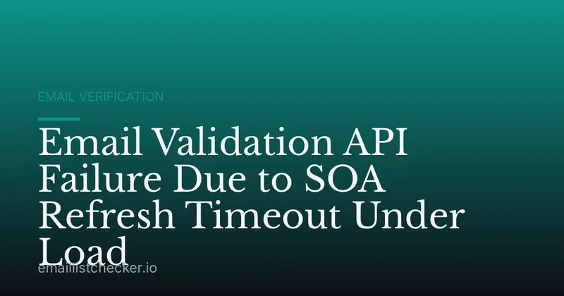 Email Validation API Failure Due to SOA Refresh Timeout Under Load