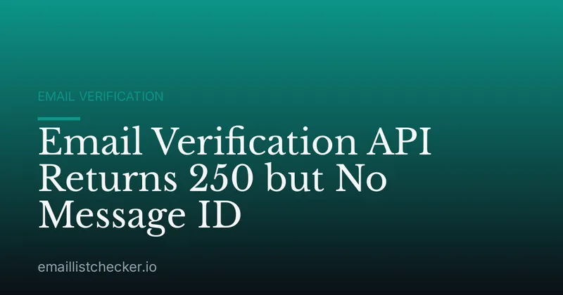 Email Verification API Returns 250 but No Message ID