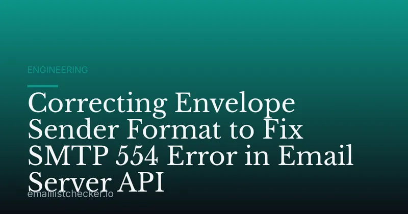 Correcting Envelope Sender Format to Fix SMTP 554 Error in Email Server API