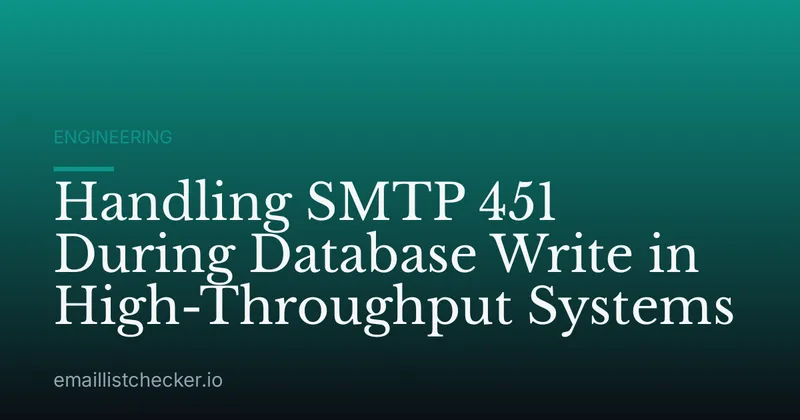 Handling SMTP 451 During Database Write in High-Throughput Systems