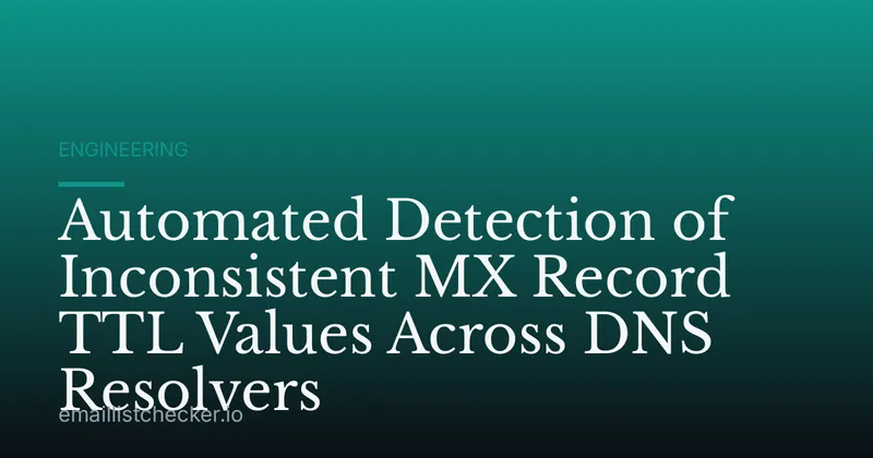 Automated Detection of Inconsistent MX Record TTL Values Across DNS Resolvers