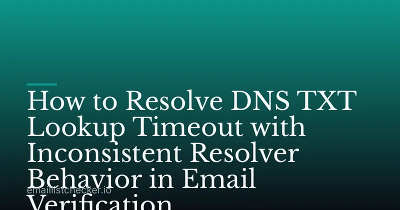 How to Resolve DNS TXT Lookup Timeout with Inconsistent Resolver Behavior in Email Verification