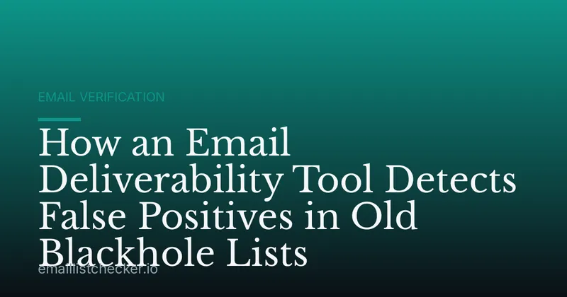 How an Email Deliverability Tool Detects False Positives in Old Blackhole Lists