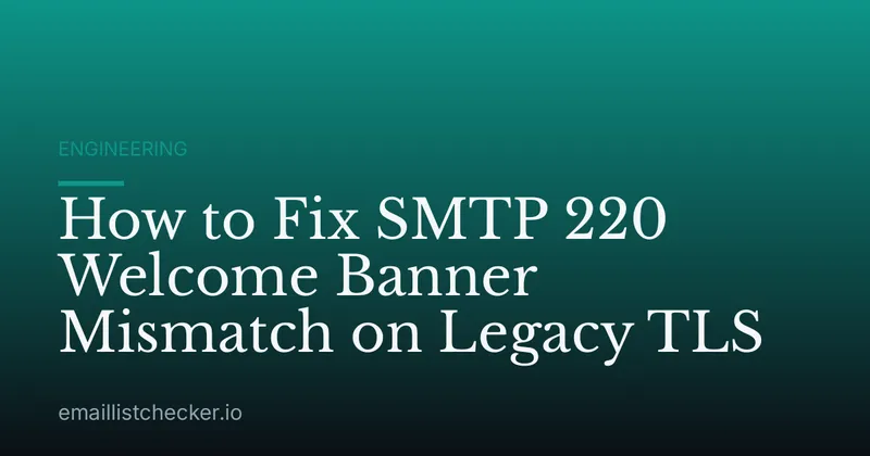 How to Fix SMTP 220 Welcome Banner Mismatch on Legacy TLS
