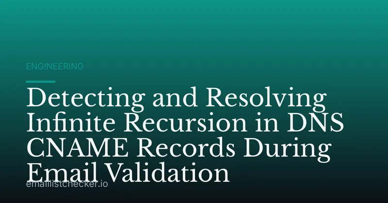 Detecting and Resolving Infinite Recursion in DNS CNAME Records During Email Validation