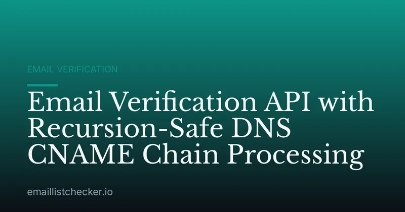 Email Verification API with Recursion-Safe DNS CNAME Chain Processing