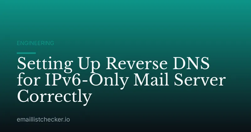 Setting Up Reverse DNS for IPv6-Only Mail Server Correctly