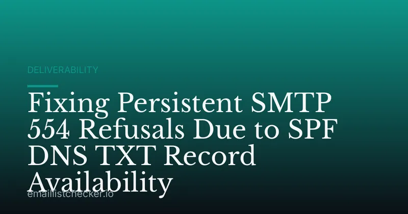 Fixing Persistent SMTP 554 Refusals Due to SPF DNS TXT Record Availability