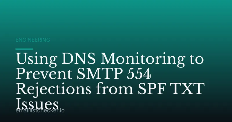 Using DNS Monitoring to Prevent SMTP 554 Rejections from SPF TXT Issues