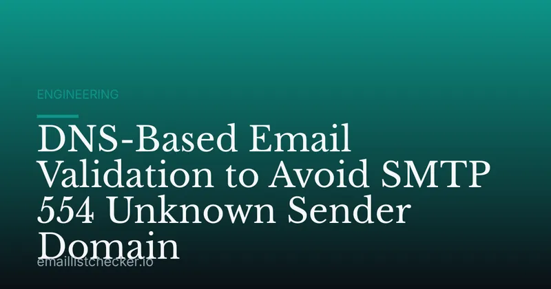 DNS-Based Email Validation to Avoid SMTP 554 Unknown Sender Domain