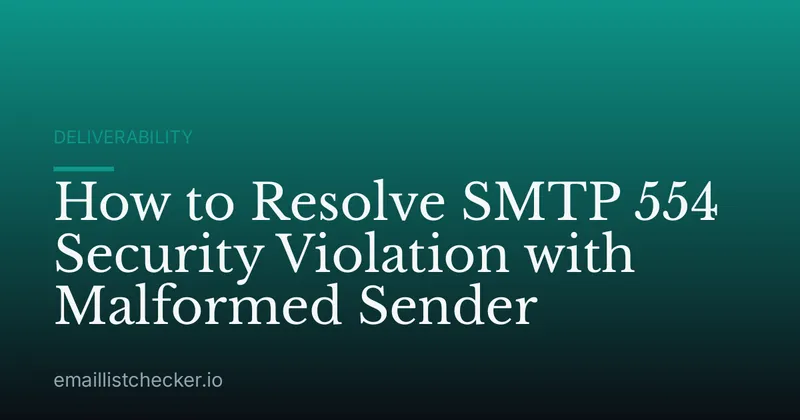 How to Resolve SMTP 554 Security Violation with Malformed Sender