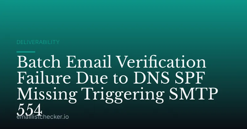 Batch Email Verification Failure Due to DNS SPF Missing Triggering SMTP 554