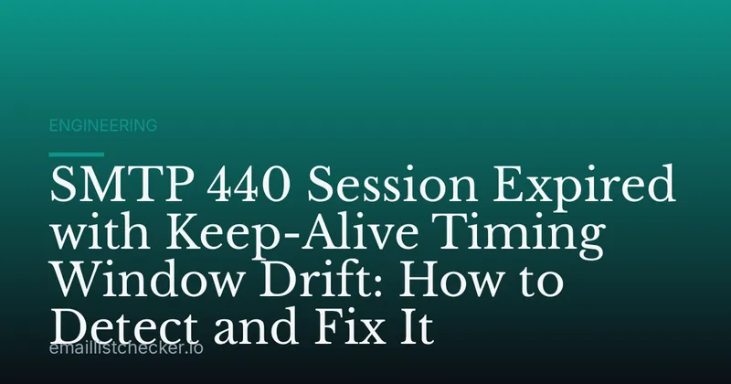SMTP 440 Session Expired with Keep-Alive Timing Window Drift: How to Detect and Fix It