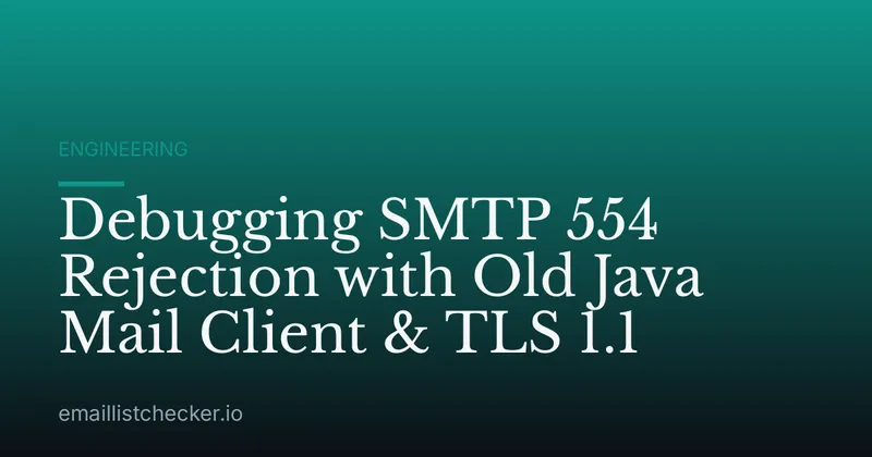Debugging SMTP 554 Rejection with Old Java Mail Client & TLS 1.1