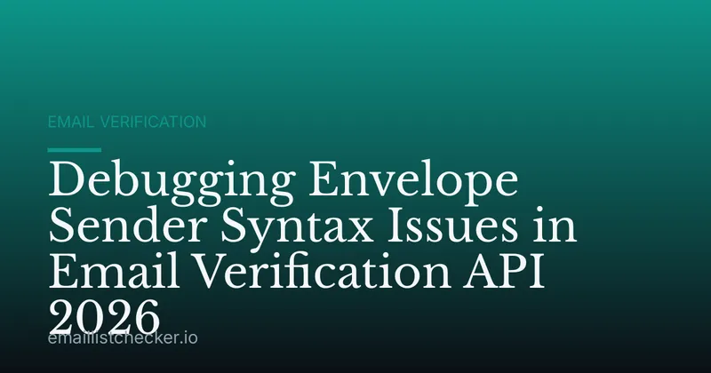 Debugging Envelope Sender Syntax Issues in Email Verification API 2026