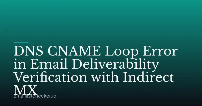 DNS CNAME Loop Error in Email Deliverability Verification with Indirect MX
