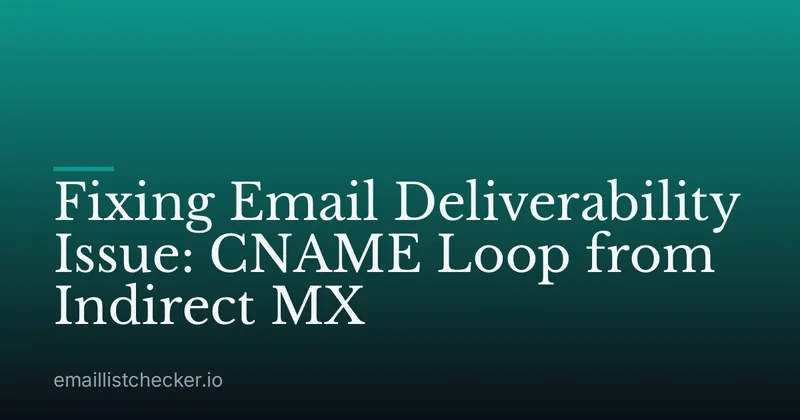 Fixing Email Deliverability Issue: CNAME Loop from Indirect MX
