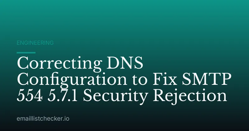 Correcting DNS Configuration to Fix SMTP 554 5.7.1 Security Rejection