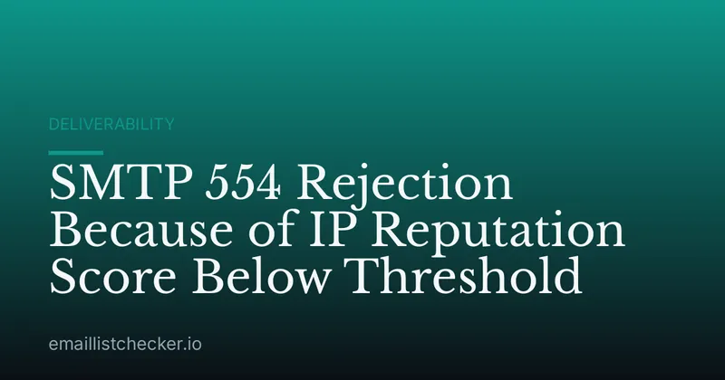 SMTP 554 Rejection Because of IP Reputation Score Below Threshold