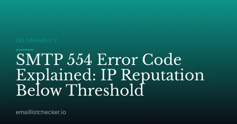 SMTP 554 Error Code Explained: IP Reputation Below Threshold