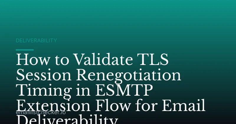 How to Validate TLS Session Renegotiation Timing in ESMTP Extension Flow for Email Deliverability
