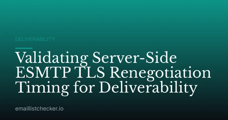 Validating Server-Side ESMTP TLS Renegotiation Timing for Deliverability
