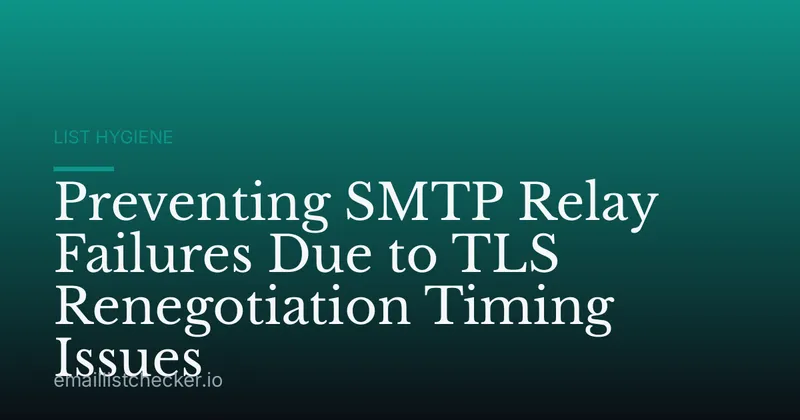 Preventing SMTP Relay Failures Due to TLS Renegotiation Timing Issues