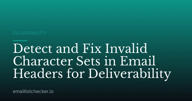 Detect and Fix Invalid Character Sets in Email Headers for Deliverability
