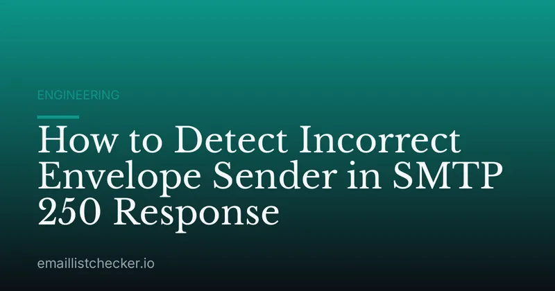 How to Detect Incorrect Envelope Sender in SMTP 250 Response