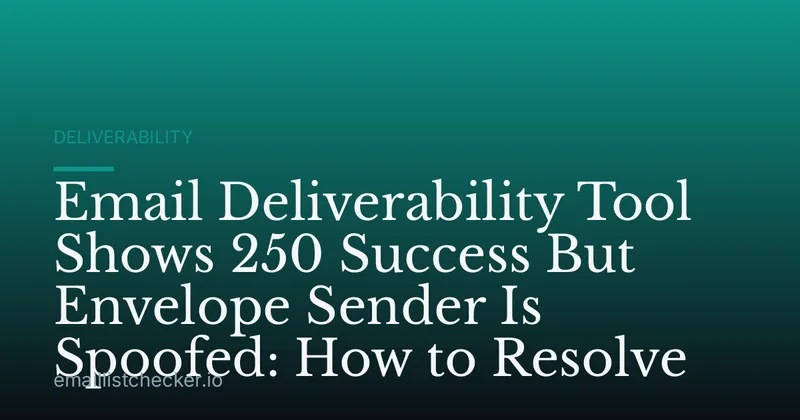 Email Deliverability Tool Shows 250 Success But Envelope Sender Is Spoofed: How to Resolve