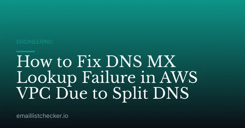 How to Fix DNS MX Lookup Failure in AWS VPC Due to Split DNS