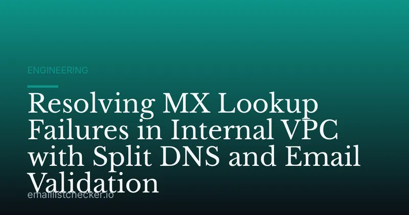 Resolving MX Lookup Failures in Internal VPC with Split DNS and Email Validation