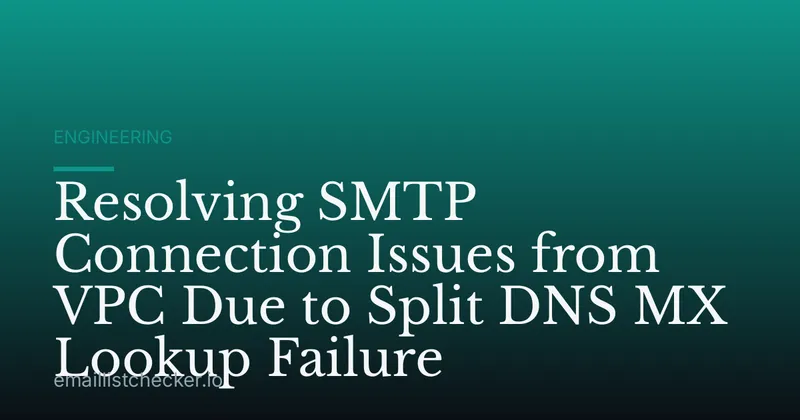 Resolving SMTP Connection Issues from VPC Due to Split DNS MX Lookup Failure