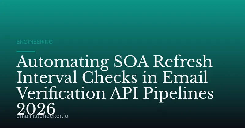 Automating SOA Refresh Interval Checks in Email Verification API Pipelines 2026
