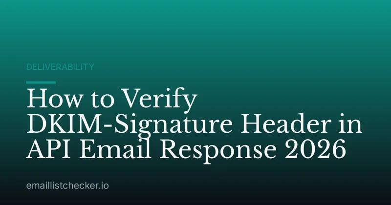 How to Verify DKIM-Signature Header in API Email Response 2026