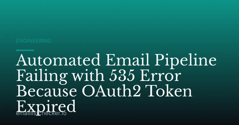 Automated Email Pipeline Failing with 535 Error Because OAuth2 Token Expired