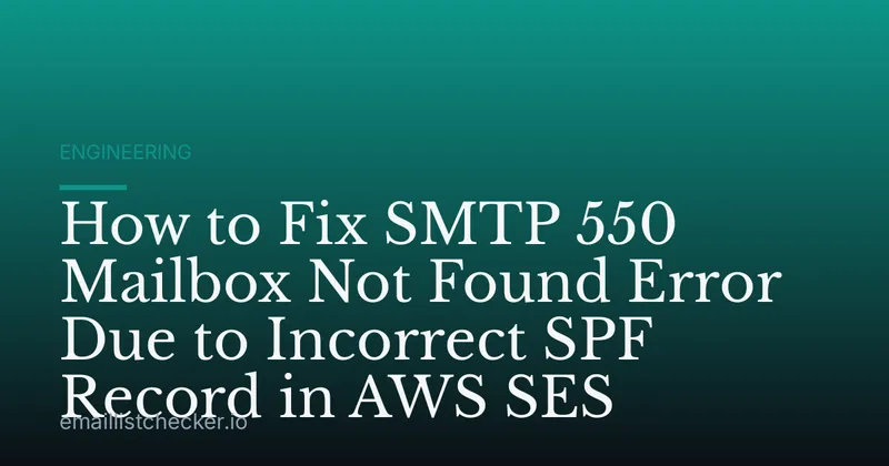 How to Fix SMTP 550 Mailbox Not Found Error Due to Incorrect SPF Record in AWS SES