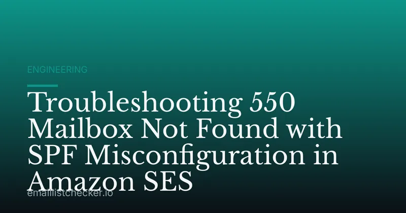Troubleshooting 550 Mailbox Not Found with SPF Misconfiguration in Amazon SES