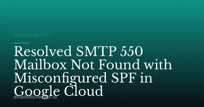 Resolved SMTP 550 Mailbox Not Found with Misconfigured SPF in Google Cloud