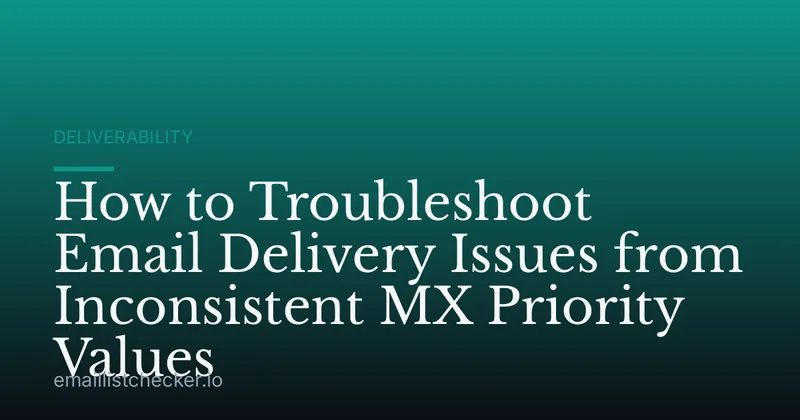 How to Troubleshoot Email Delivery Issues from Inconsistent MX Priority Values