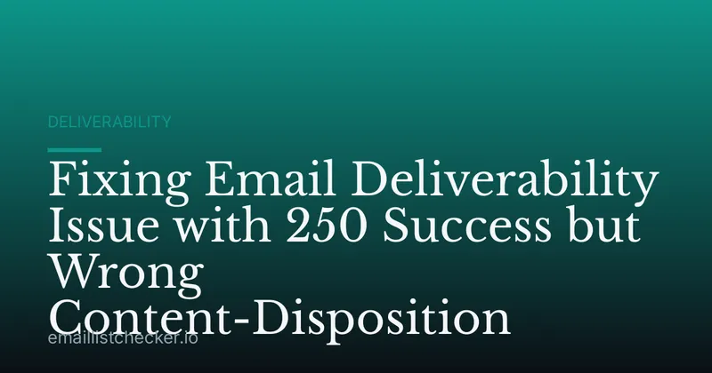 Fixing Email Deliverability Issue with 250 Success but Wrong Content-Disposition