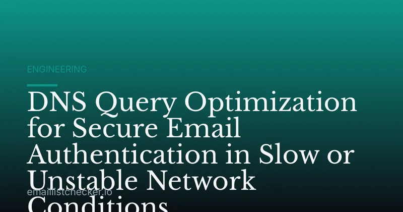 DNS Query Optimization for Secure Email Authentication in Slow or Unstable Network Conditions