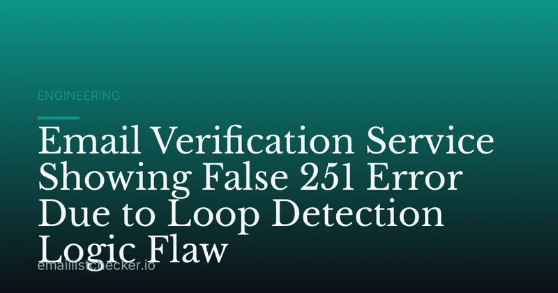 Email Verification Service Showing False 251 Error Due to Loop Detection Logic Flaw