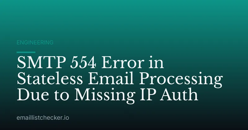 SMTP 554 Error in Stateless Email Processing Due to Missing IP Auth
